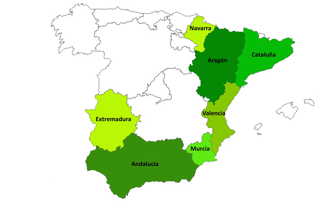 Mapa de España por Comunidades Autónomas